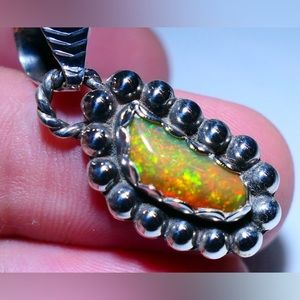 13.76ct Ethiopian Welo Opal .925 Silver Pendant